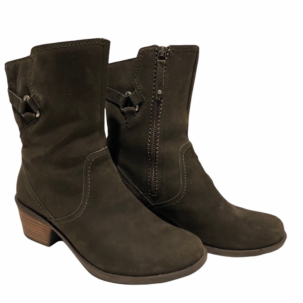 TEVA Foxy Olive Black Suede Mid Boots US9